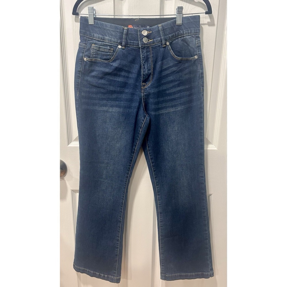 Indigo Poppy Women's Dark Wash Tummy Control Bootcut Jeans Sz 8P